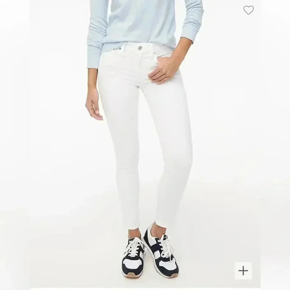 J Crew Factory 8" Midrise white skinny jean in signature stretch 31 NWT